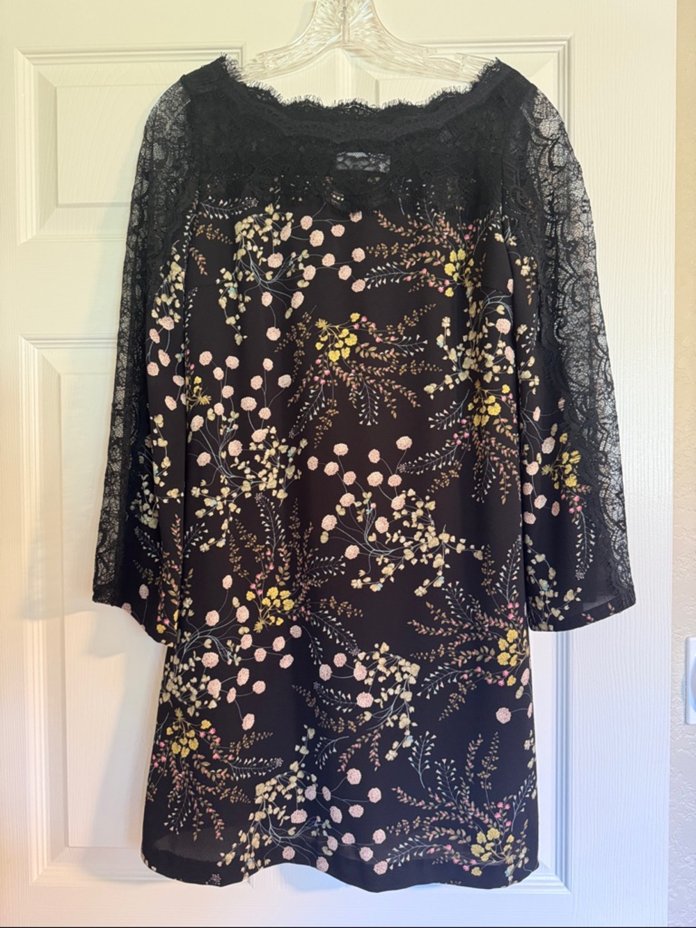 Bailey 44 Black Lace-Accent Top